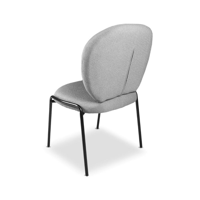 Set di sedie da pranzo "Sirio" imbottite in tessuto Teddy con gambe in metallo nere cm 53x39 94h - MondoViro