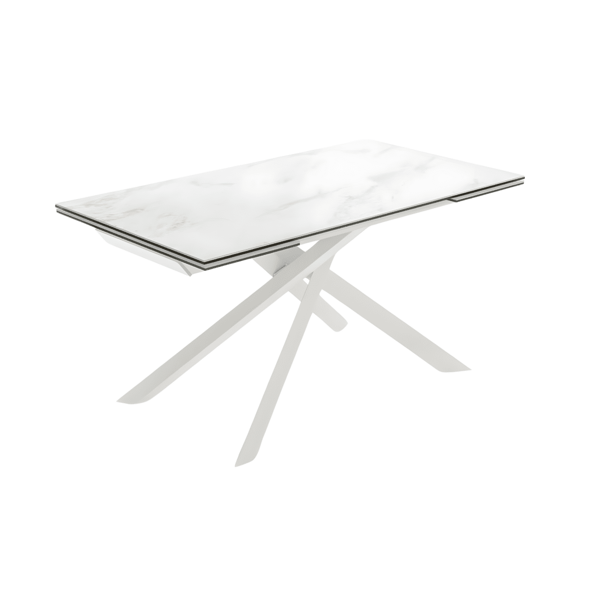 Tavolo allungabile moderno "Salerno" in ceramica su vetro temperato cm 160/240x90 76h - MondoViro