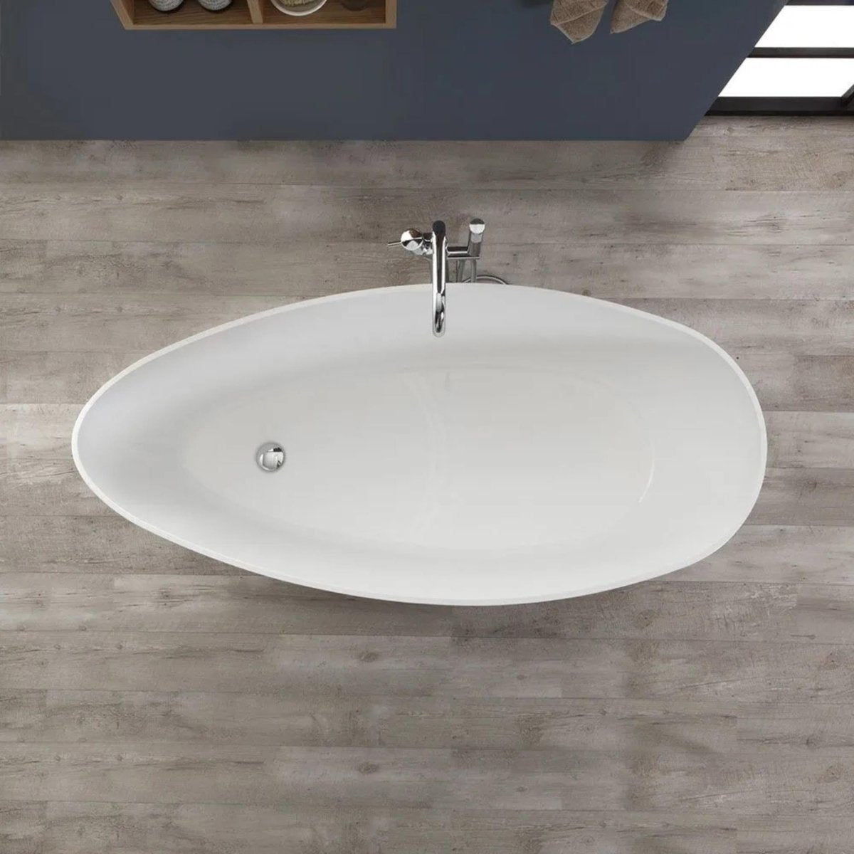 Vasca da bagno freestanding "Roma" in marmo ricomposto cm 156x71 56h - MondoViro