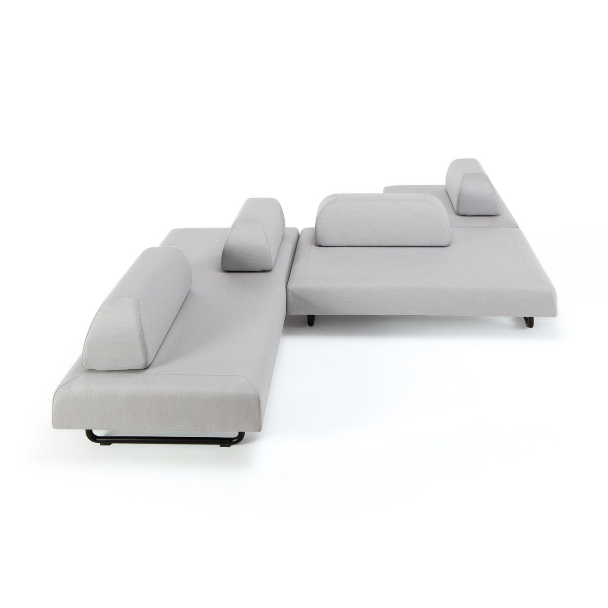 Modulo doppio divano imbottito "Santa Fe" in metallo da giardino cm 150x90 70h