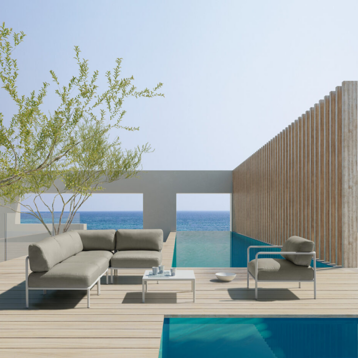 Modulo singolo divano in metallo "Miami" con cuscini cm 80x80 83h