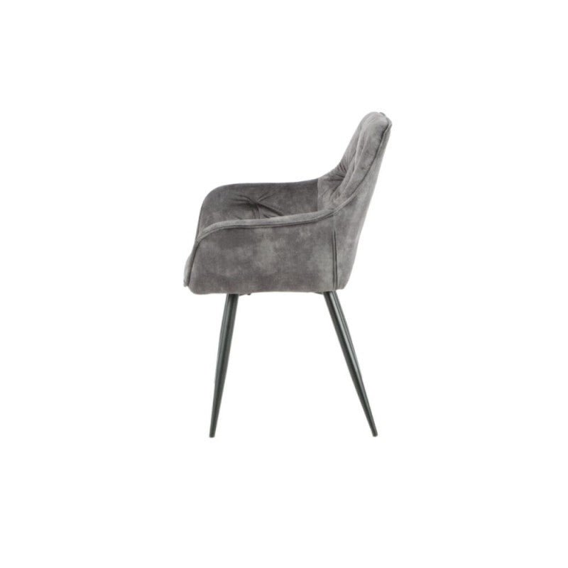 Set di sedie da pranzo "Senna" imbottite in velluto con gambe in metallo nere cm 59x60 86h - MondoViro