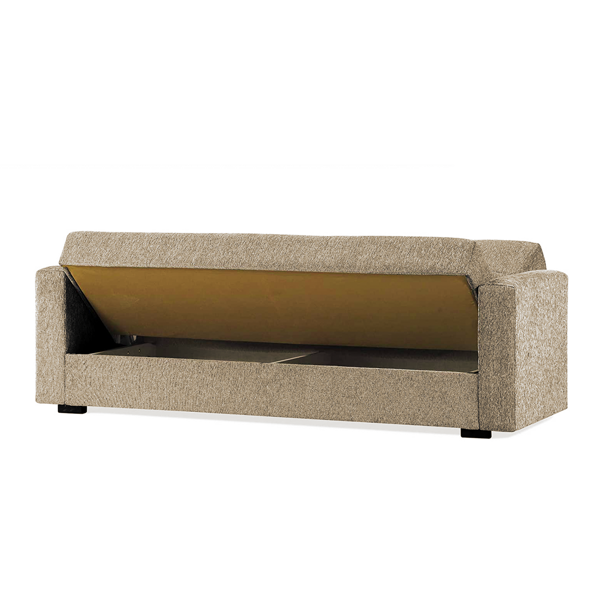 Divano letto matrimoniale moderno con contenitore "Noa" in tessuto cm 210x80 90h