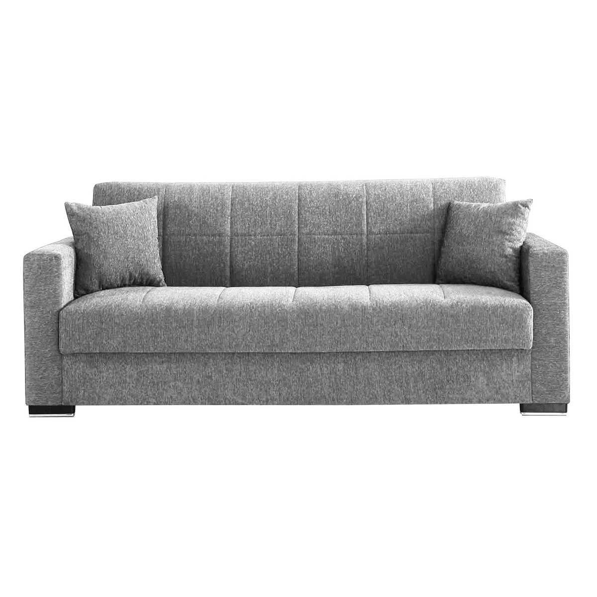 Divano letto matrimoniale moderno con contenitore "Noa" in tessuto cm 210x80 90h