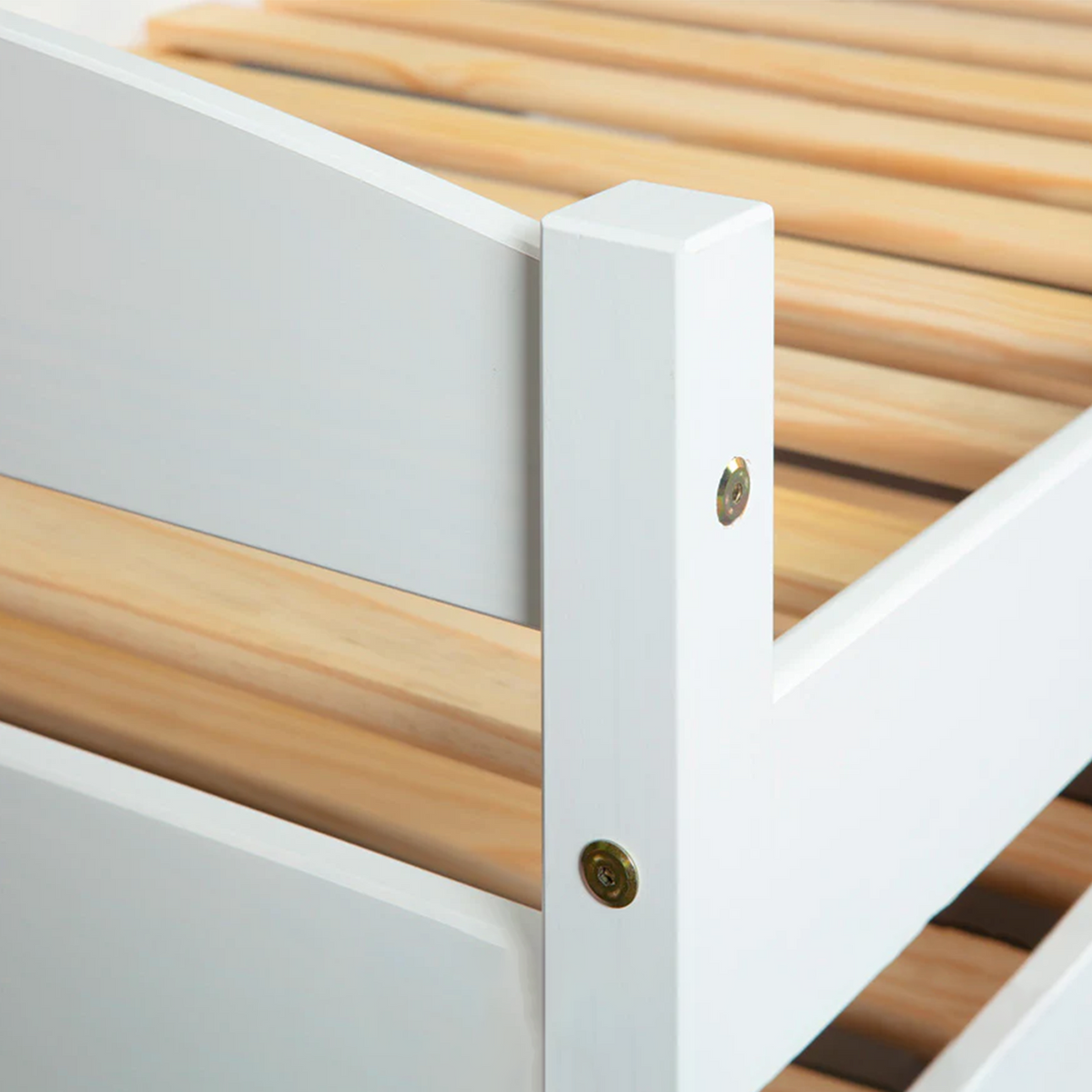 Letto doppio estraibile a scomparsa 3 funzioni in legno bianco cm 209x97 62h