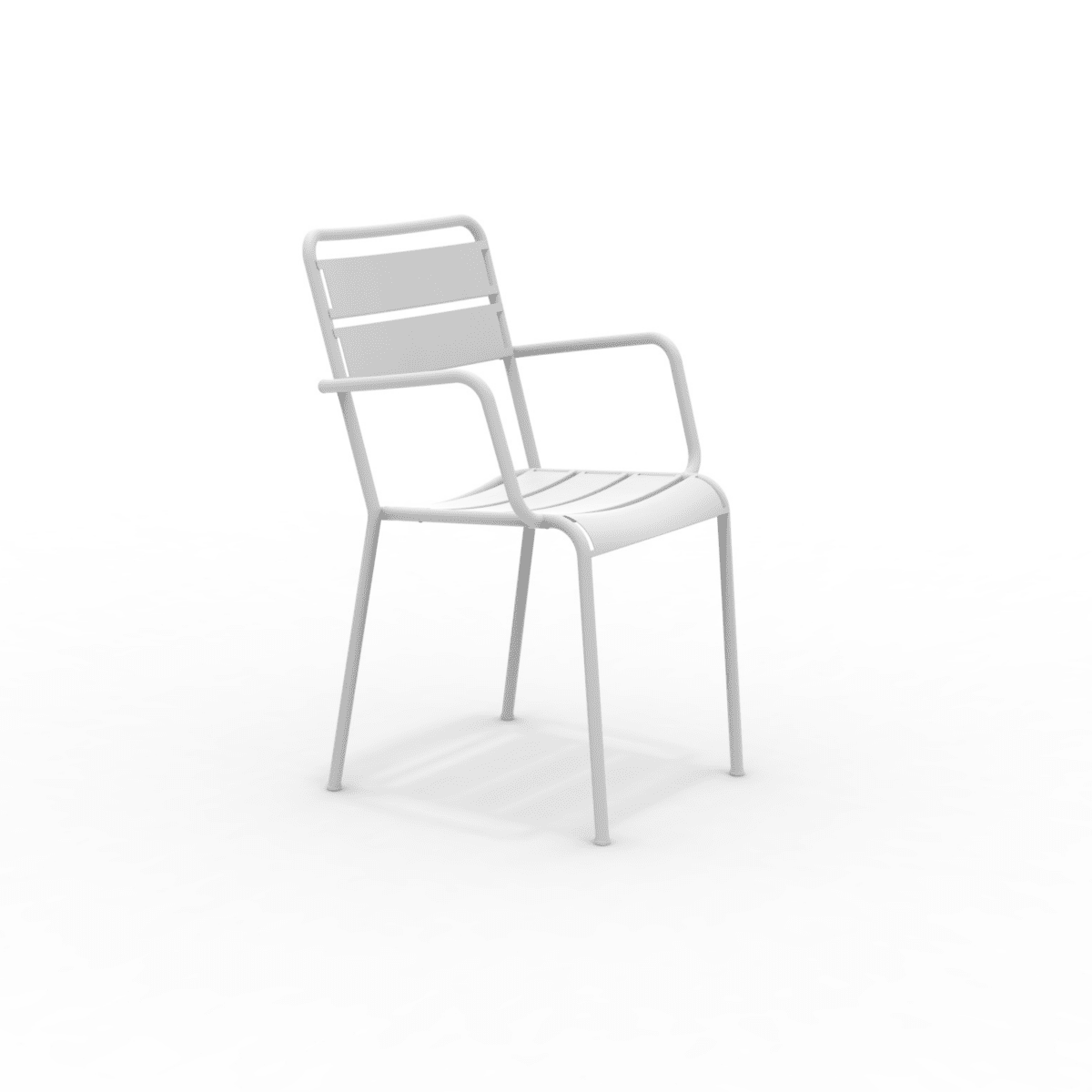 Set di sedie con braccioli da giardino in metallo "Twist" moderne ed impilabili cm 55x57 87h - MondoViro