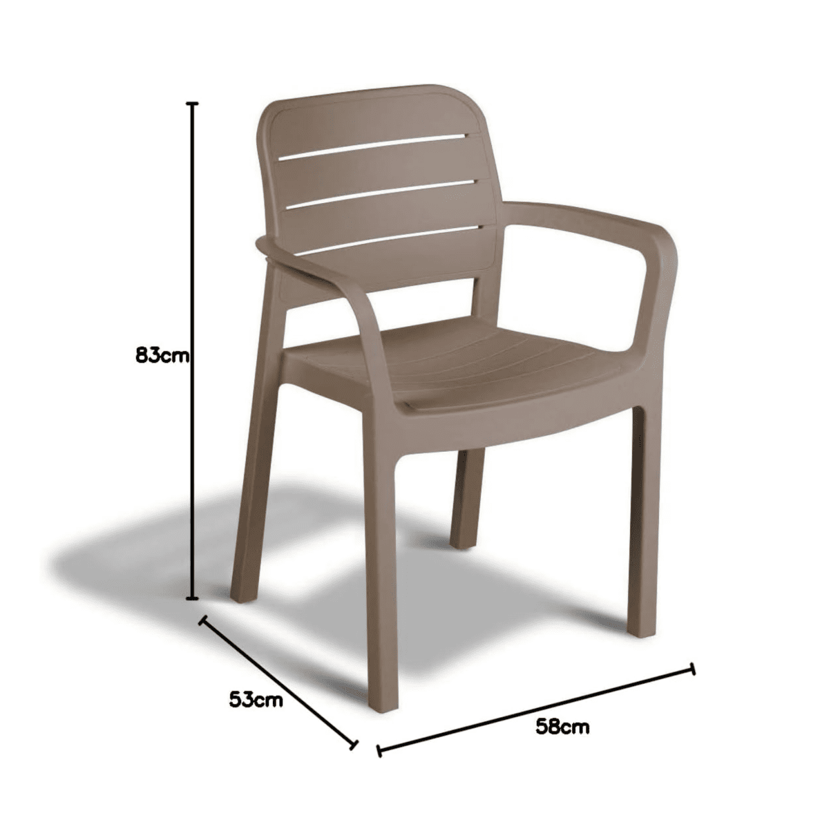 Set di sedie "Domingo" da giardino color cappuccino antiurto cm 58x53 83h - MondoViro