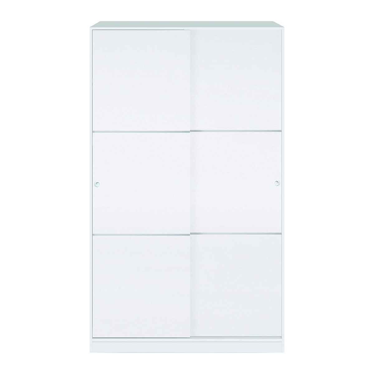 Armadio in legno bianco "Home" con 2 ante scorrevoli e 3 ripiani cm 120x50 200 h