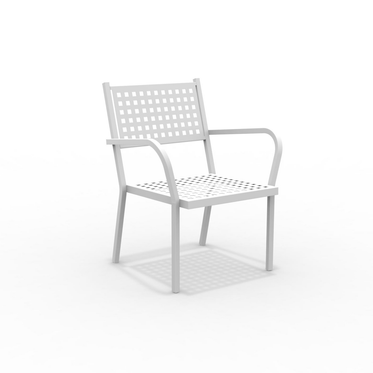 Poltrone moderne "Alice" basse in metallo impilabili da giardino cm 65x63 77h