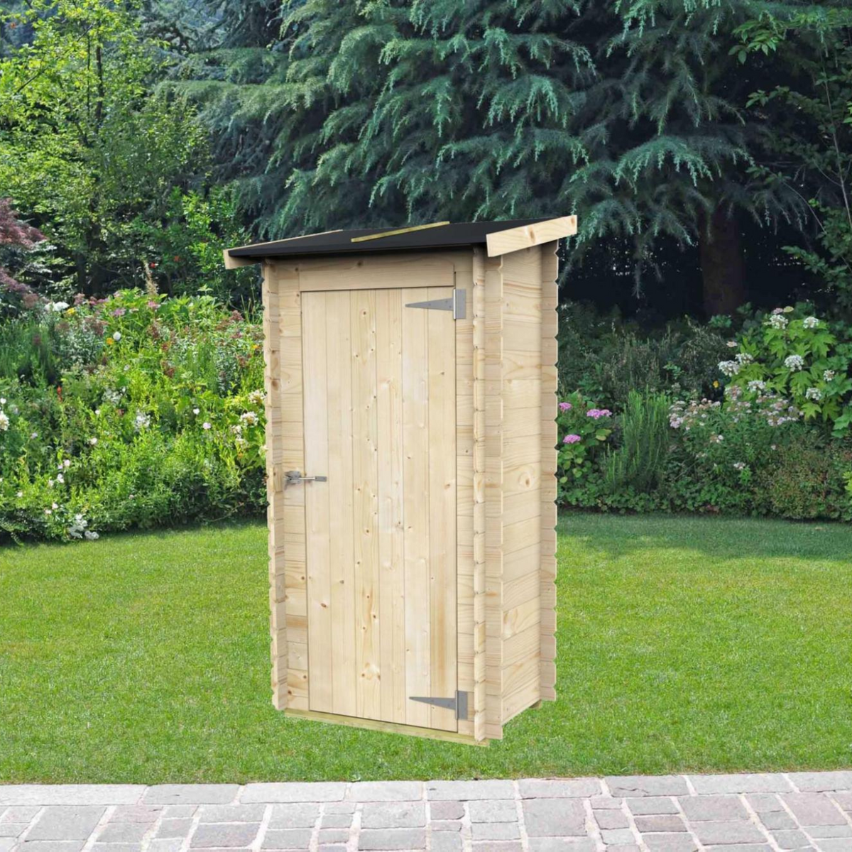 Casetta in legno da giardino "Arturo" porta singola a battente cm 98x64 188h