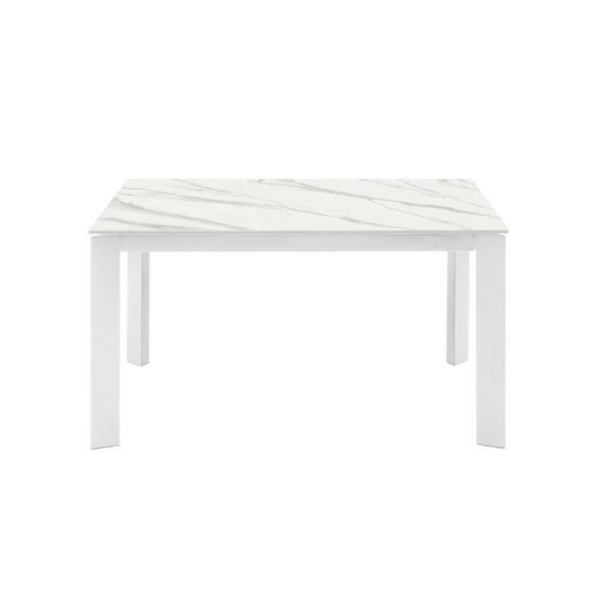 Tavolo allungabile marmo bianco moderno in ceramica "Eagle" cm 140/190x90 76h