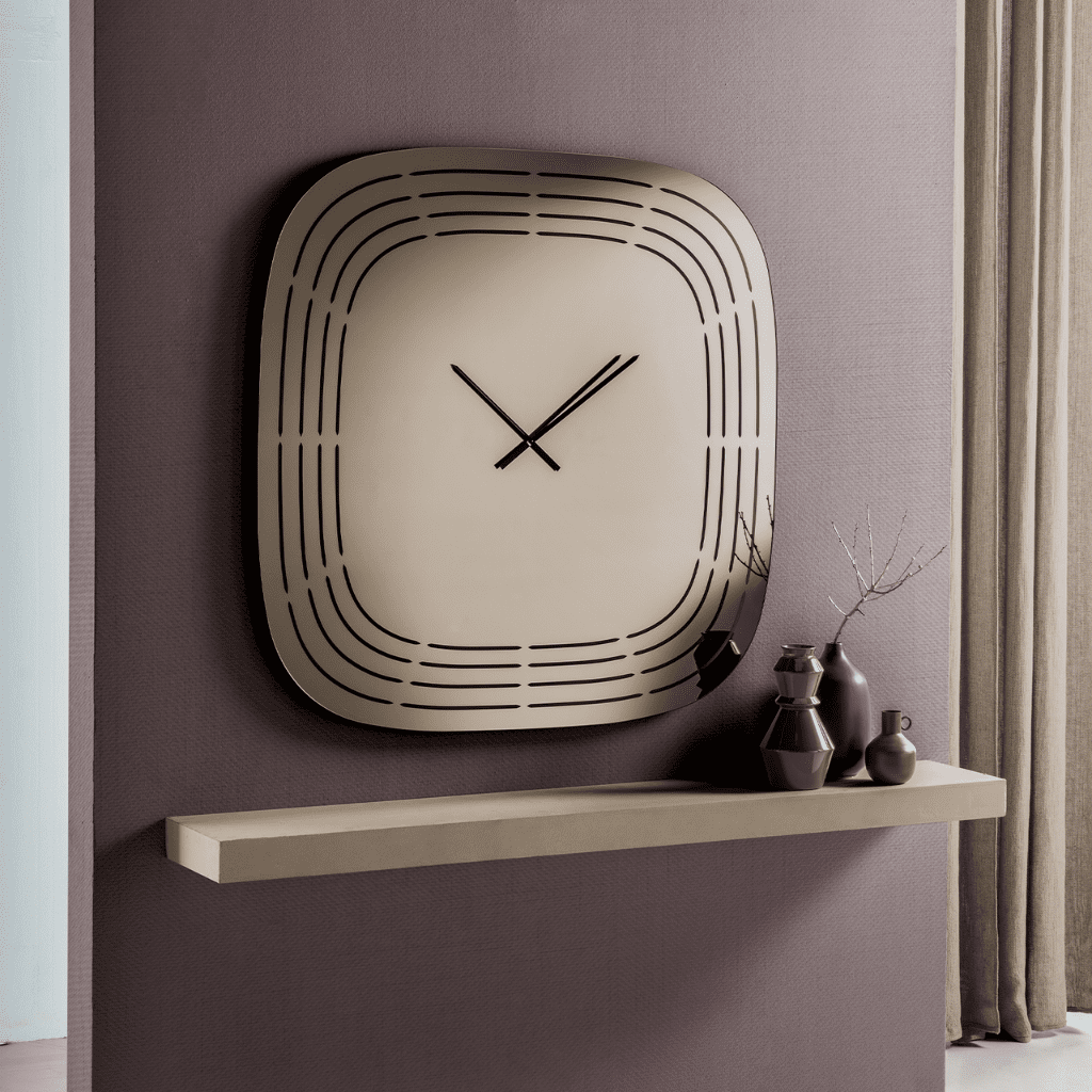 Orologio a parete in vetro specchiato con incisioni laser cm 120×120h - MondoViro