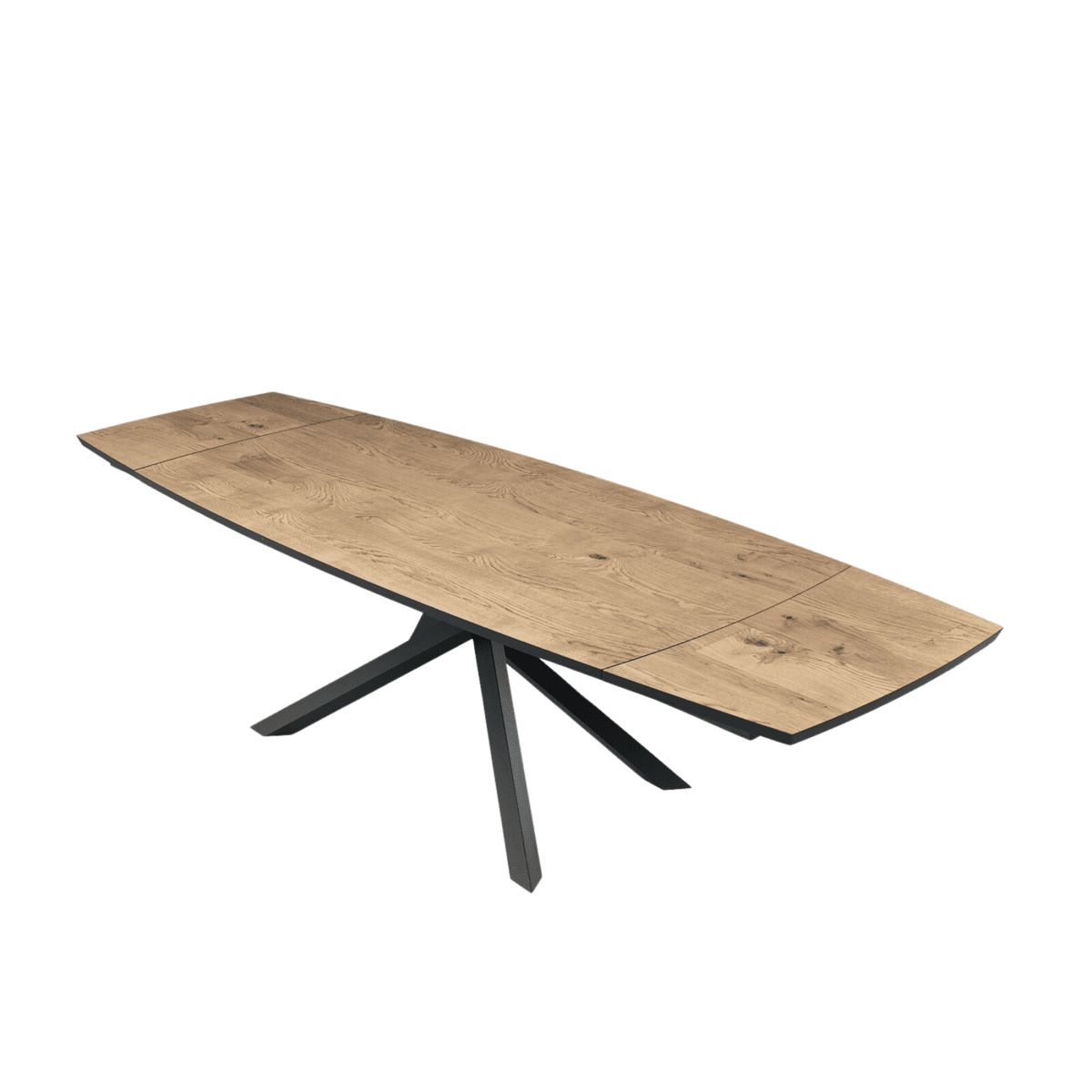 Tavolo moderno allungabile "Alan" con base in metallo e piano in rovere - MondoViro
