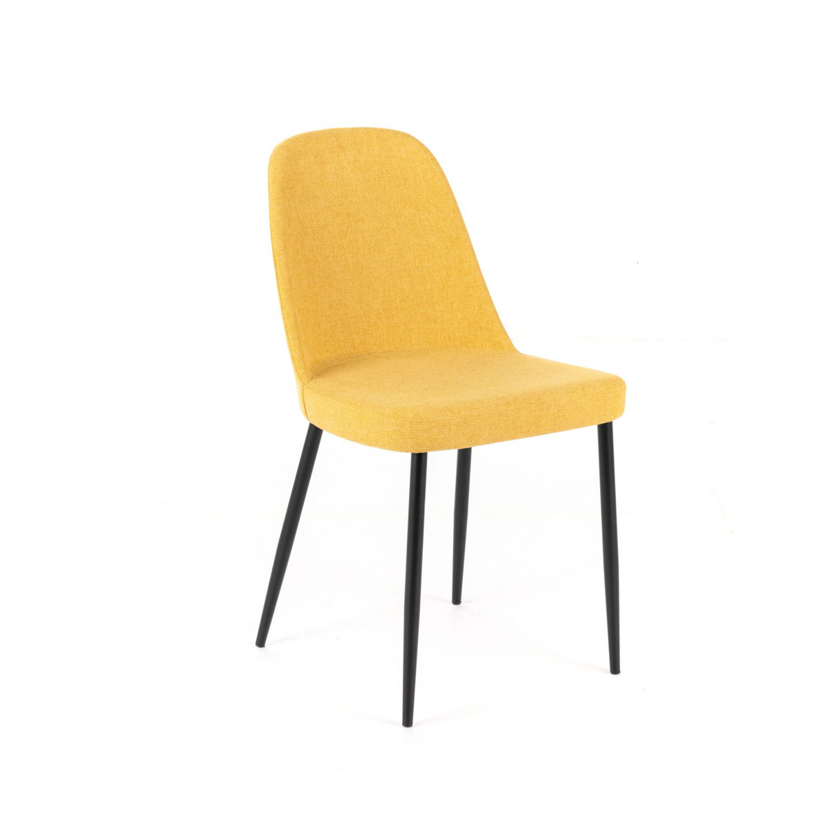 Set di sedie moderne in tessuto "Giglio" con gambe in metallo verniciato cm 46x55 85h