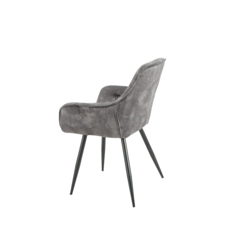 Set di sedie da pranzo "Senna" imbottite in velluto con gambe in metallo nere cm 59x60 86h - MondoViro
