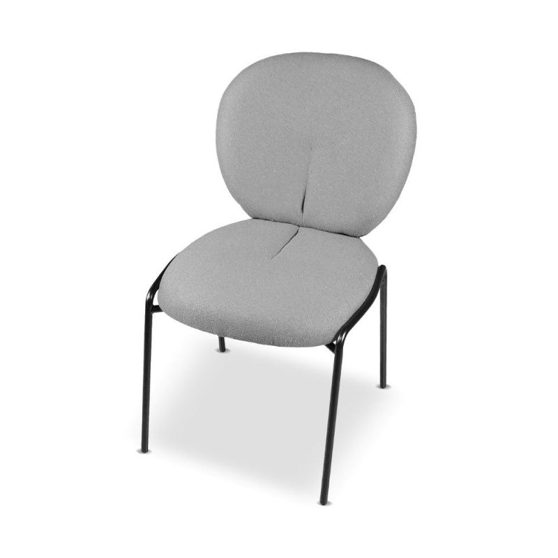 Set di sedie da pranzo "Sirio" imbottite in tessuto Teddy con gambe in metallo nere cm 53x39 94h - MondoViro