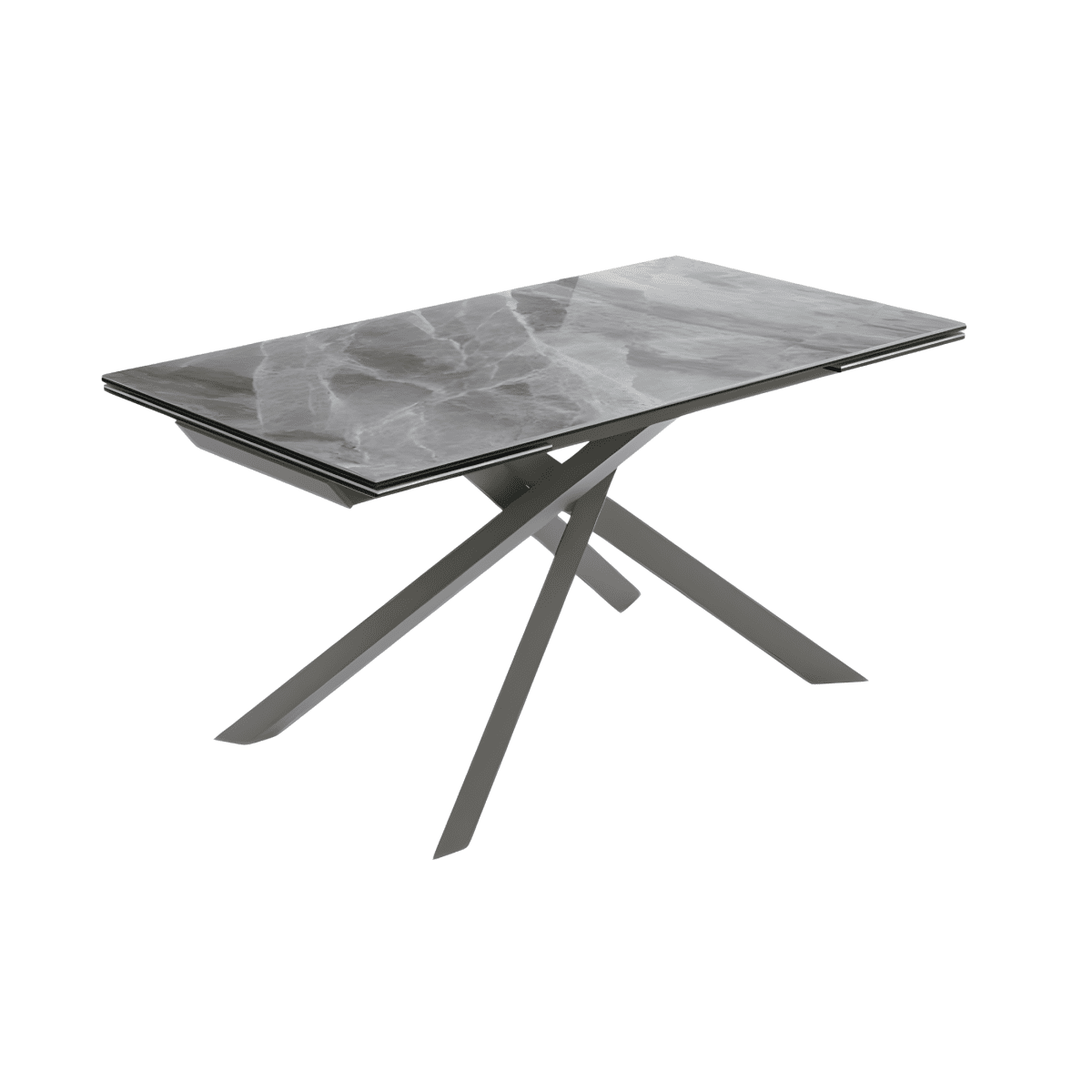 Tavolo allungabile moderno "Salerno" in ceramica su vetro temperato cm 160/240x90 76h - MondoViro