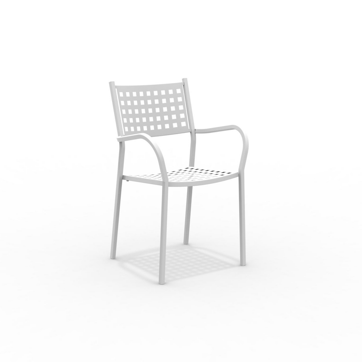 Sedie in metallo da giardino "Alice" con braccioli impilabile cm 53x53 85h