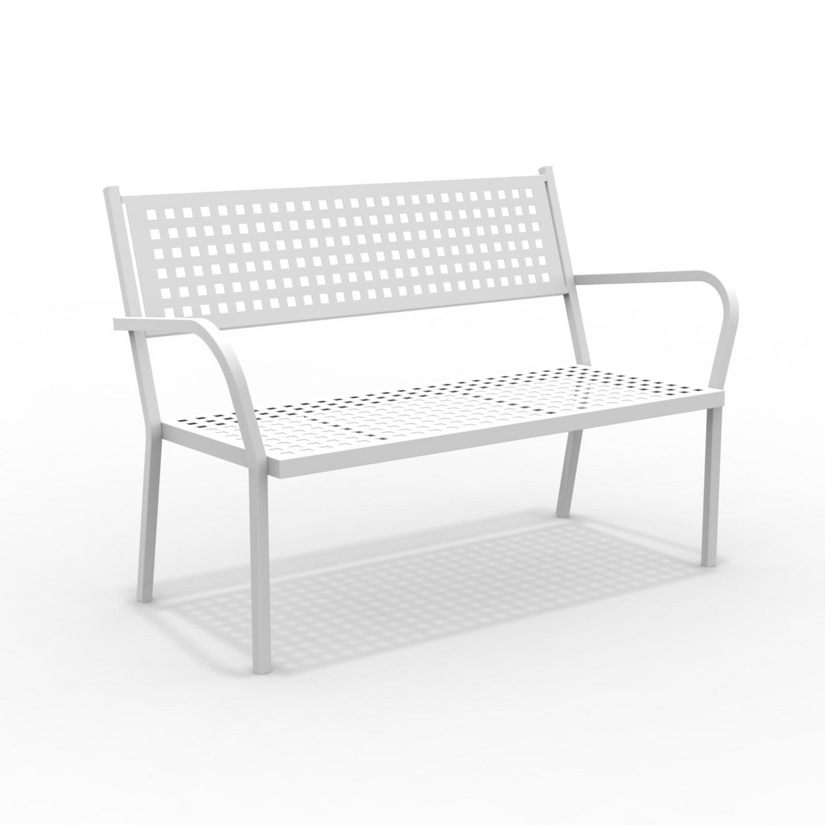 Panca in metallo da giardino "Alice1" divano impilabile con braccioli cm 148x53 85h
