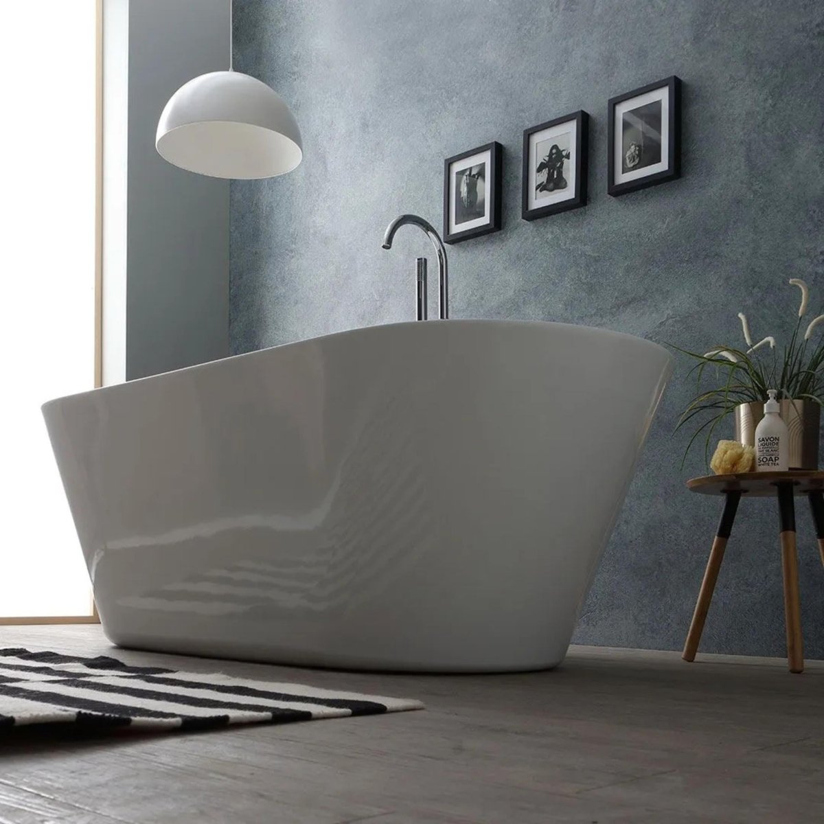 Vasca da bagno freestanding "Camilla" in acrilico bianco cm 170x75 56h - MondoViro