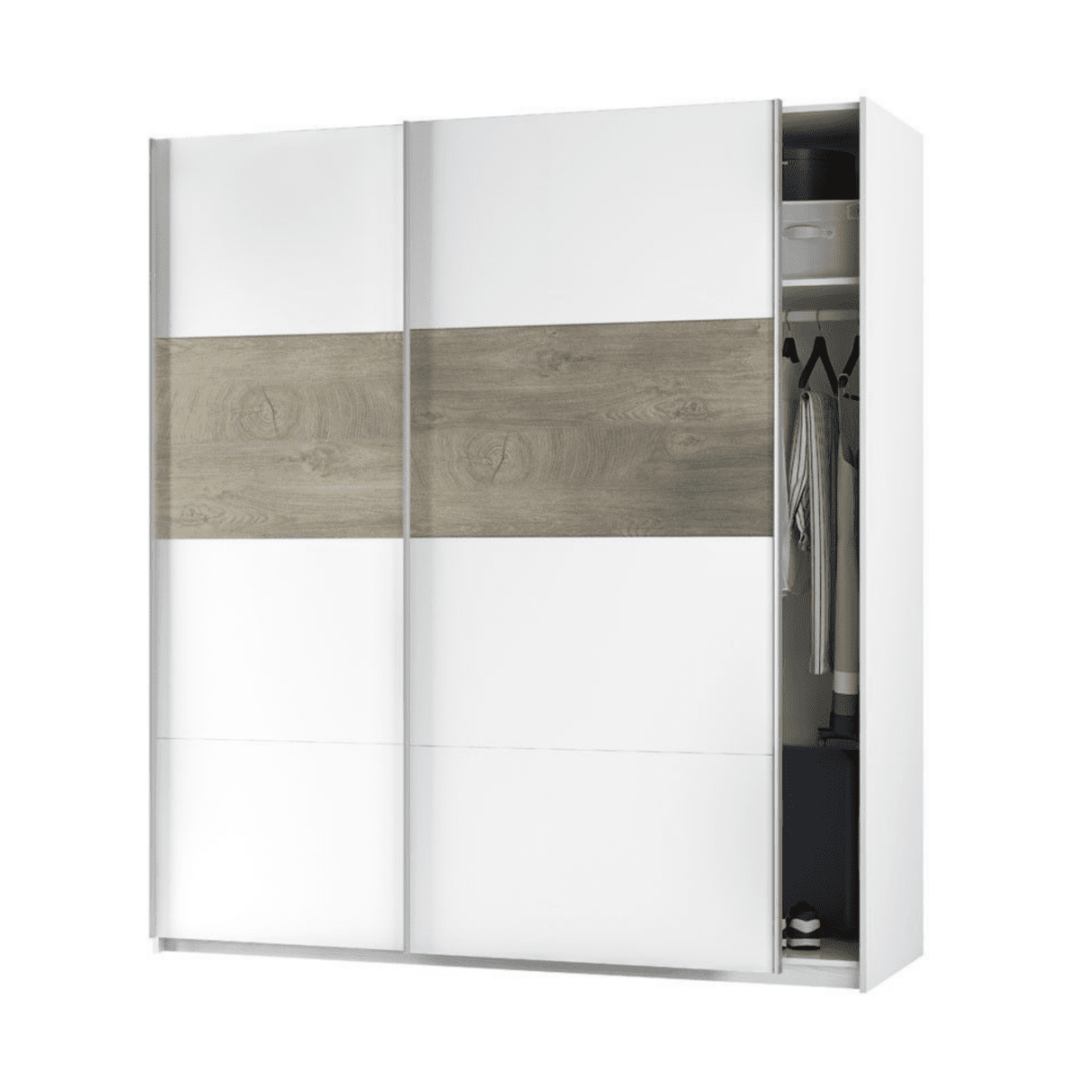 Armadio guardaroba a 2 ante scorrevoli "Kos" in legno cm 180x60 200h - MondoViro