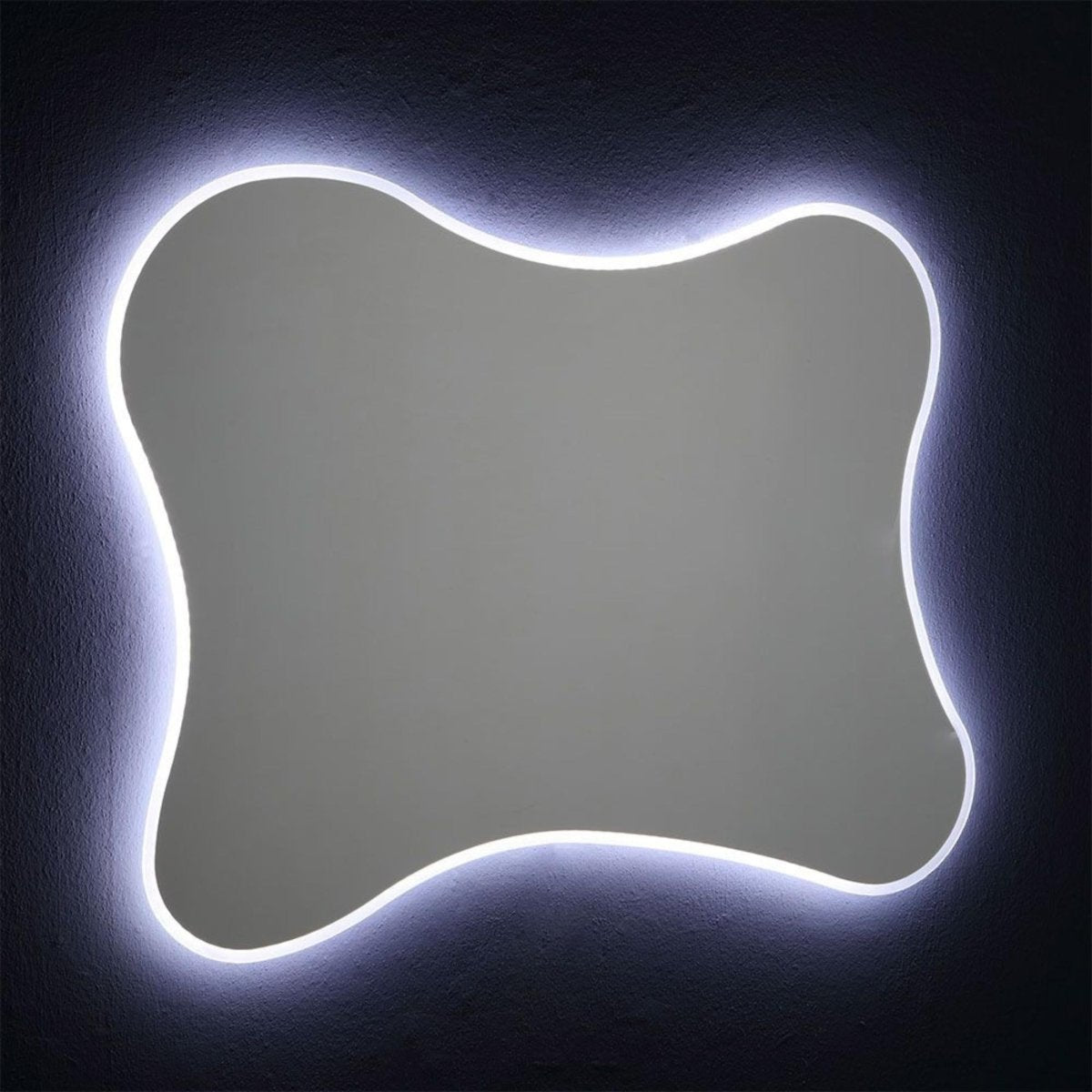 Specchio a led sagomato "Gresham" reversibile con cornice retroilluminata - MondoViro