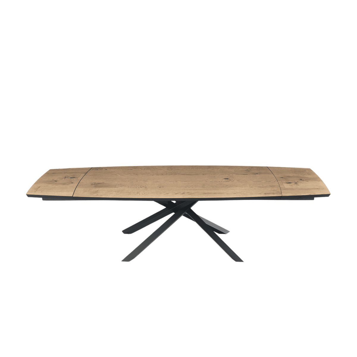 Tavolo moderno allungabile "Alan" con base in metallo e piano in rovere - MondoViro