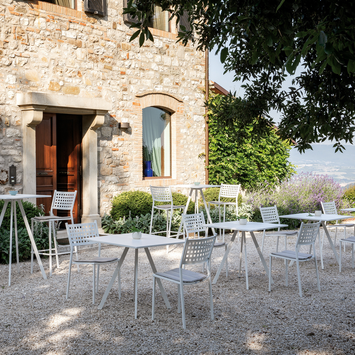 Sedie in metallo da giardino "Alice" con braccioli impilabile cm 53x53 85h