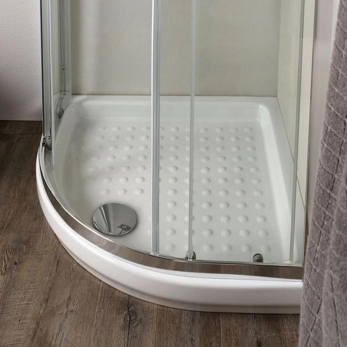 Box doccia stondato semicircolare "Lima" in vetro temperato trasparente cm 80x80 185h - MondoViro