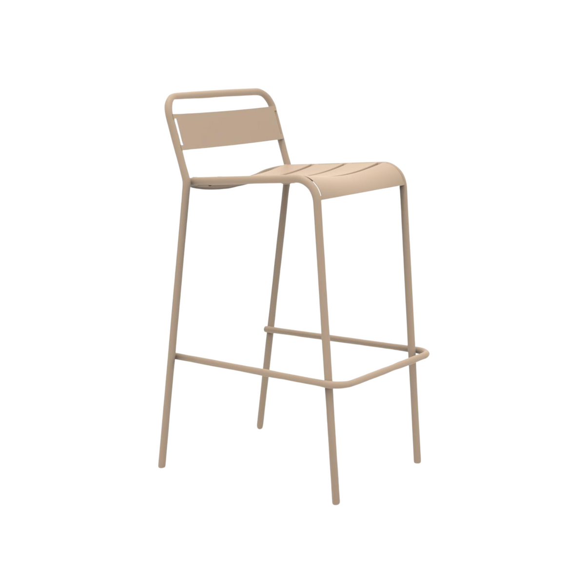 Set 2 pz sgabello alto in metallo verniciato "Twist" impilabile da giardino cm 45x47 95h