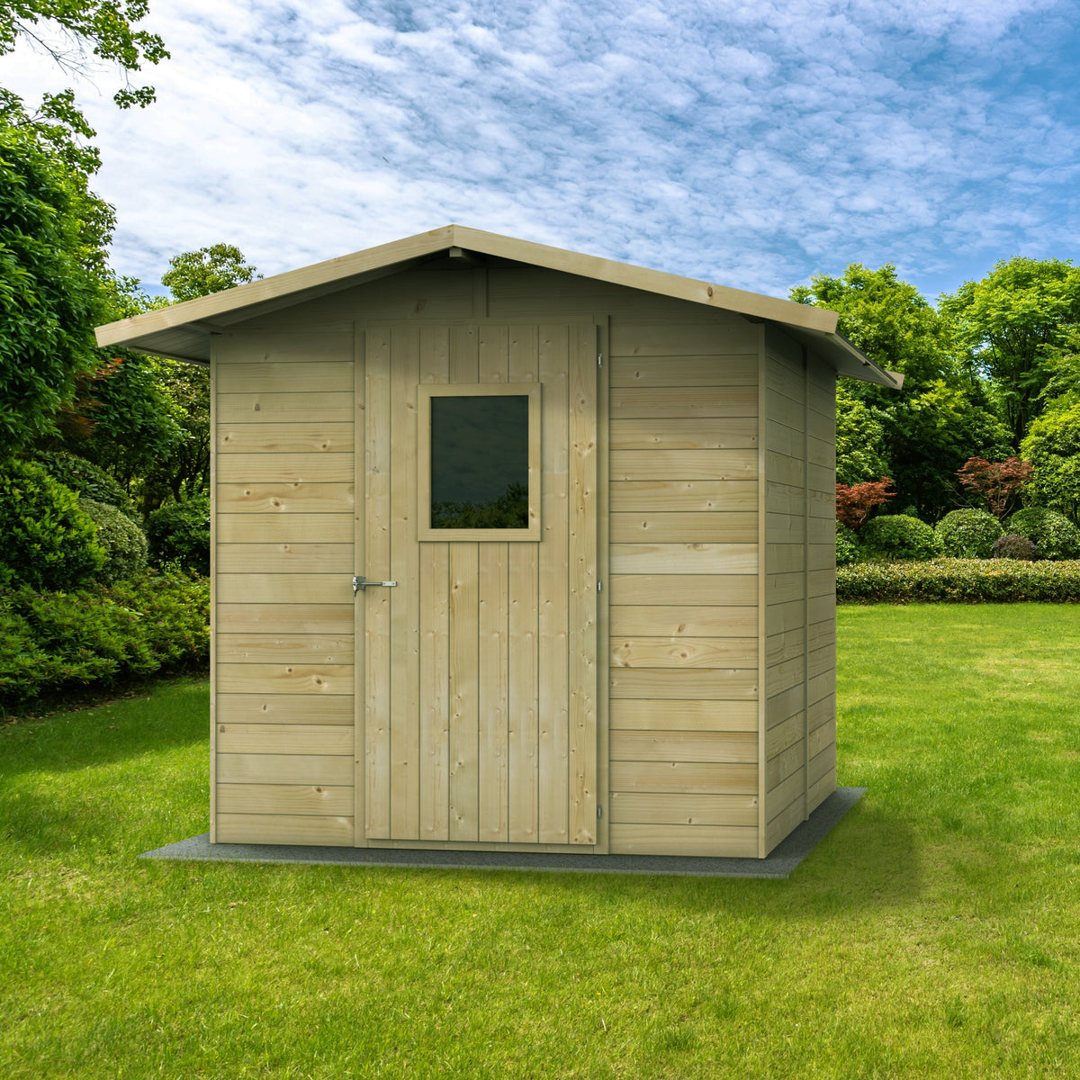 Casetta in legno da giardino "Vaniglia" porta singola finestrata PEFC cm 200x200 214h