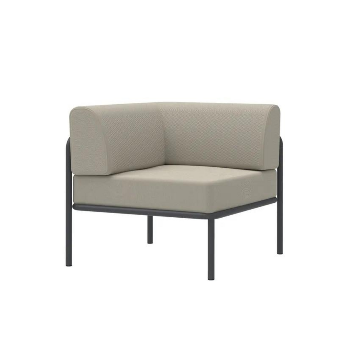 Modulo angolare divano in metallo "Miami" con cuscini cm 80x80 64h