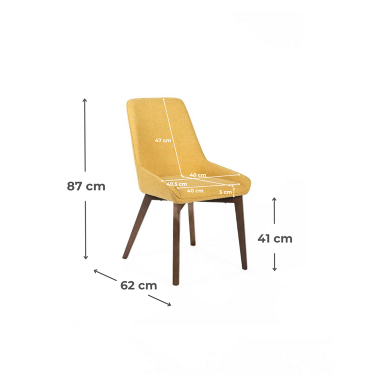 Set di sedie imbottite "Linea" da soggiorno moderne in tessuto cm 49,5x62 87h