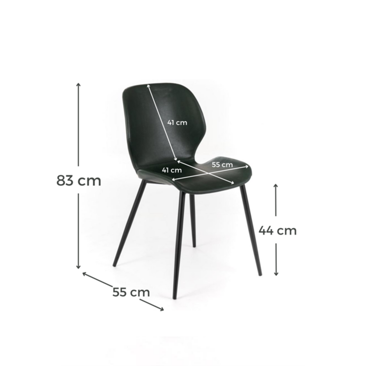 Set di sedie eleganti in similpelle "Liam" soft touch vintage cm 45x55 83h