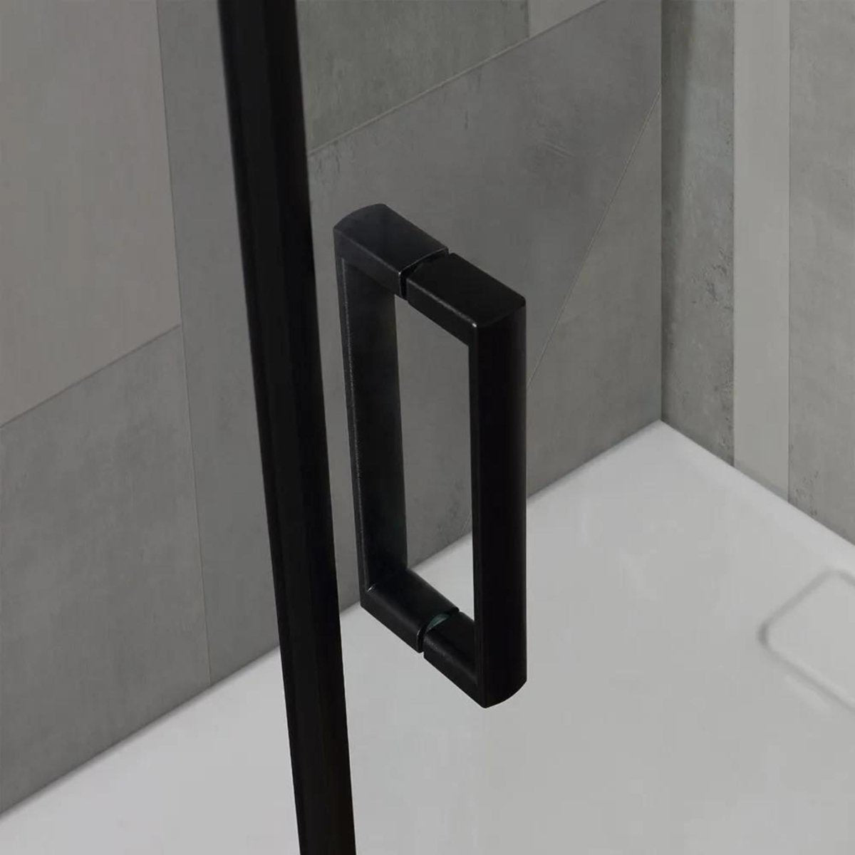 Box doccia rettangolare "Cielo" in vetro trasparente con profilo nero opaco h 190 cm - MondoViro