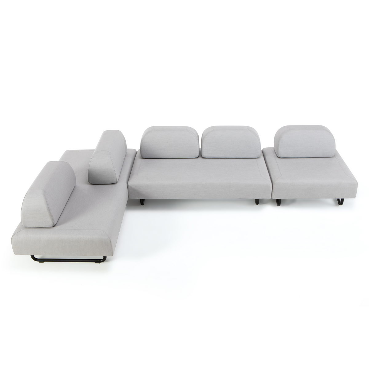 Modulo doppio divano imbottito "Santa Fe" in metallo da giardino cm 150x90 70h