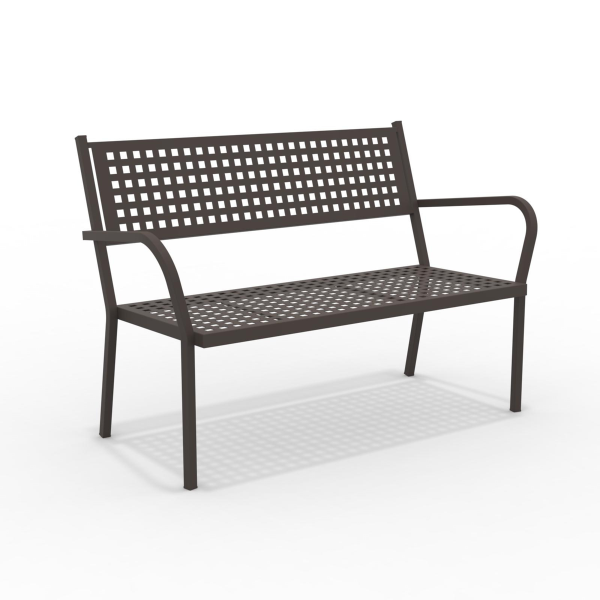 Divano moderno da giardino in metallo "Alice" panca sofa impilabile cm 125x60 77h