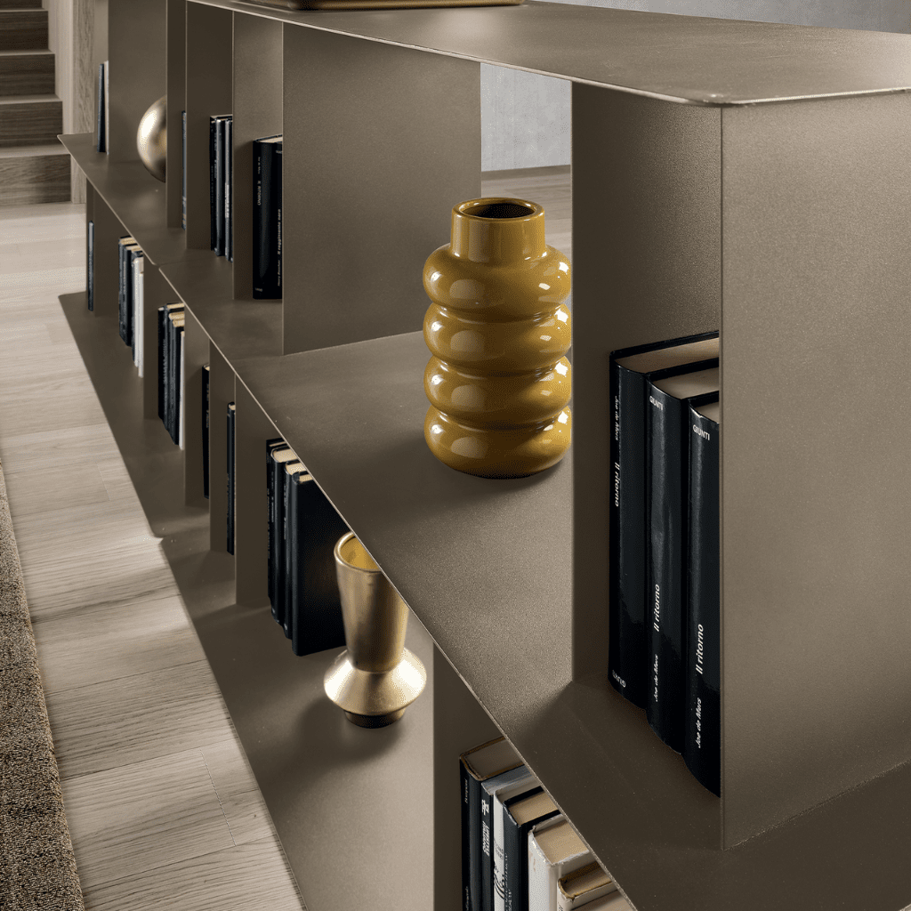 Libreria da tre ripiani "Bert" versatile e componibile in metallo cm 130x40 85h - MondoViro