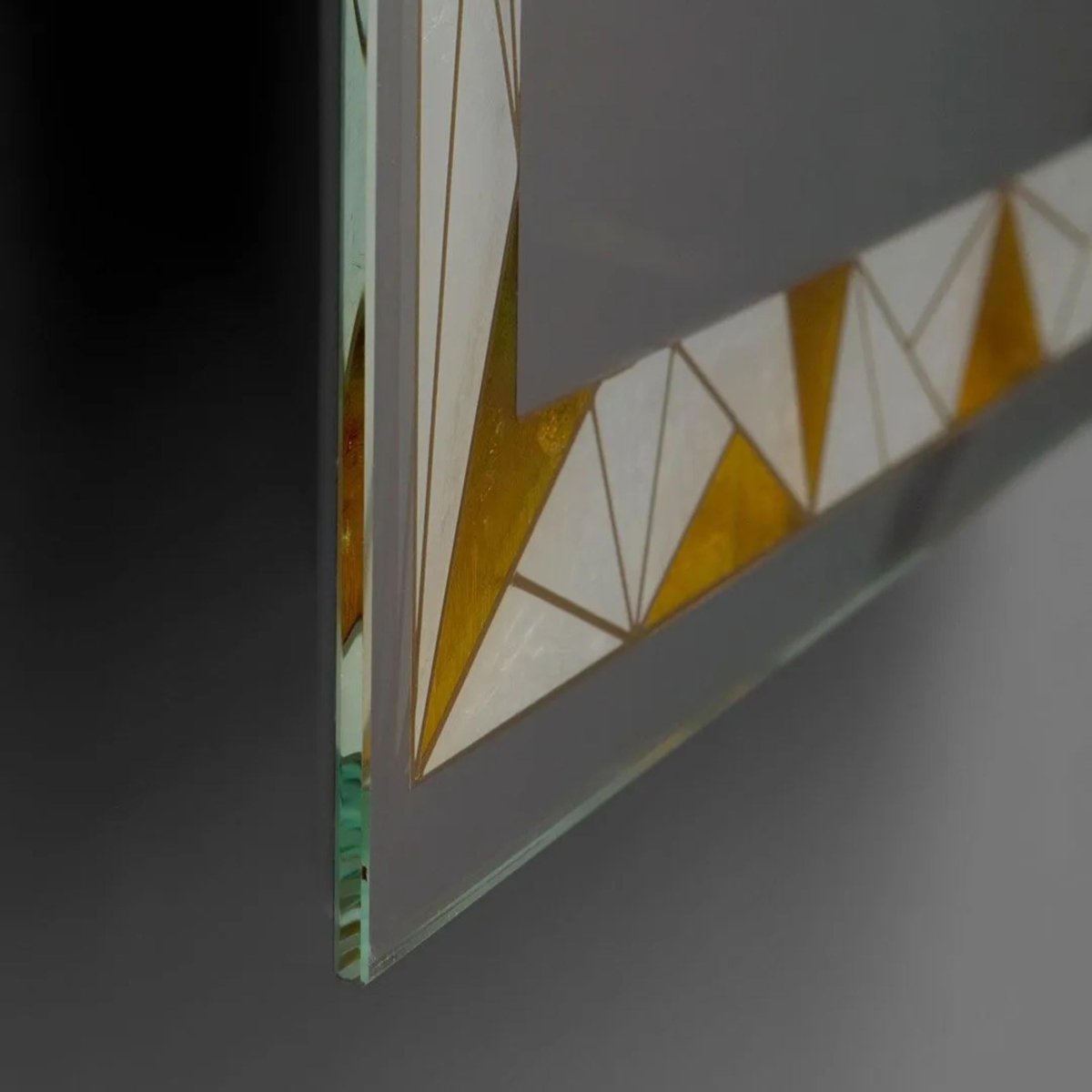 Specchio a led da parete "Mosaic" touch con inserti satinati e colorati - MondoViro