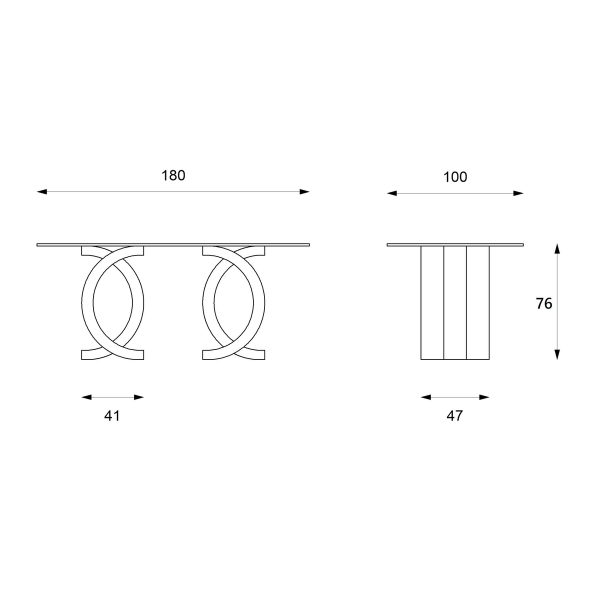 Tavolo da pranzo in pietra "Coco" top in vetro temperato cm 180x100 76h