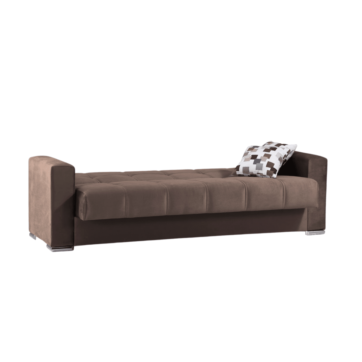 Divano letto 3 posti contenitore "Alba" in tessuto con piedi cromati cm 226x85 92h - MondoViro