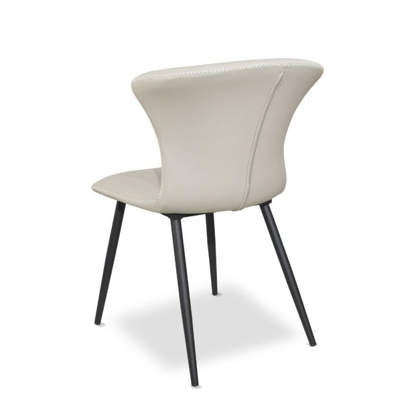 Set di sedie da pranzo "Core" imbottite in ecopelle con gambe in metallo nere cm 56x61 84h - MondoViro