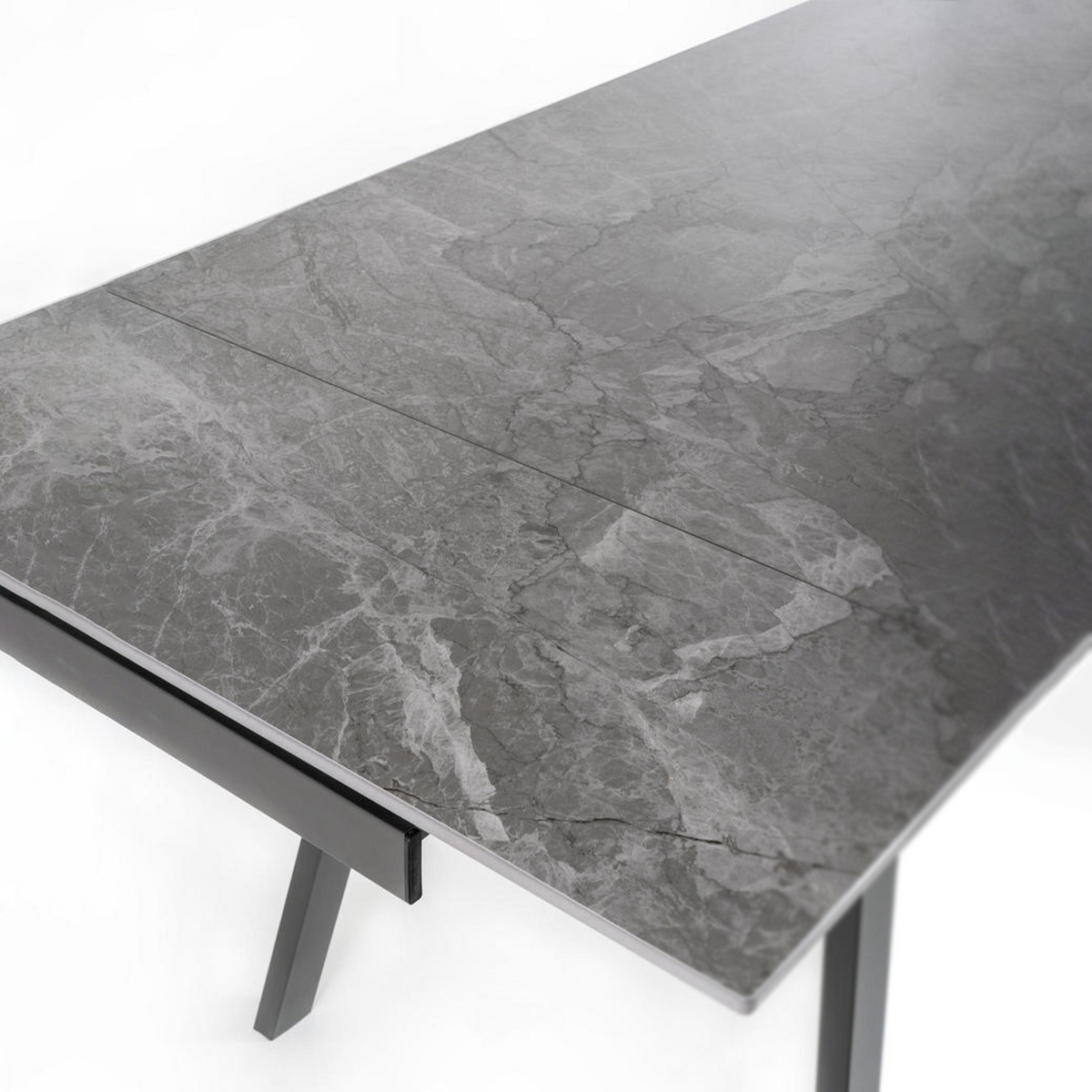 Tavolo allungabile "Zante" piano in pietra effetto marmo cm 200x80 76h