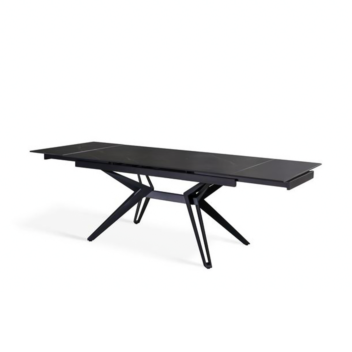 Tavolo moderno da pranzo "Horeca" allungabile con piano in ceramica effetto marmo