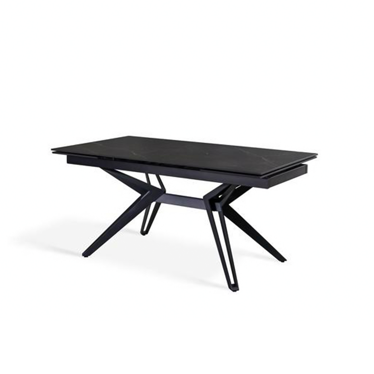 Tavolo moderno da pranzo "Horeca" allungabile con piano in ceramica effetto marmo