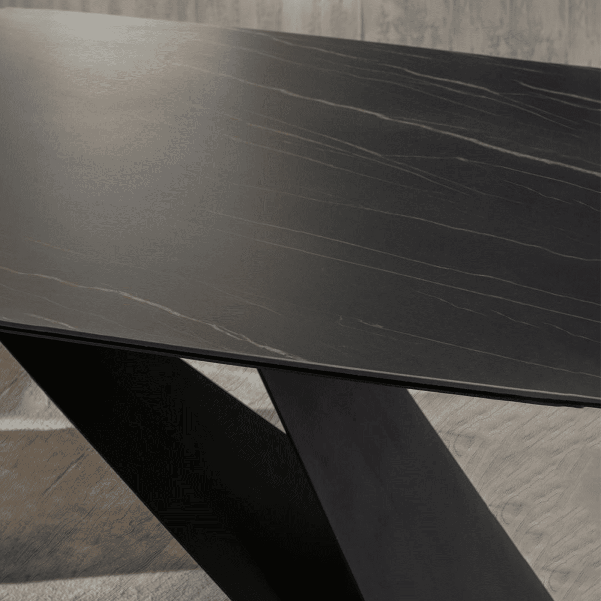 Tavolo allungabile moderno "Loyra" in ceramica su vetro temperato cm 200/280x100 76h - MondoViro
