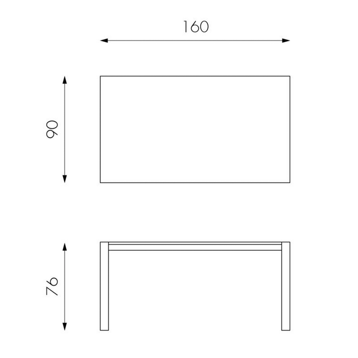 Tavolo allungabile "Ethan" piano e gambe in legno cm 160/240x90 76h