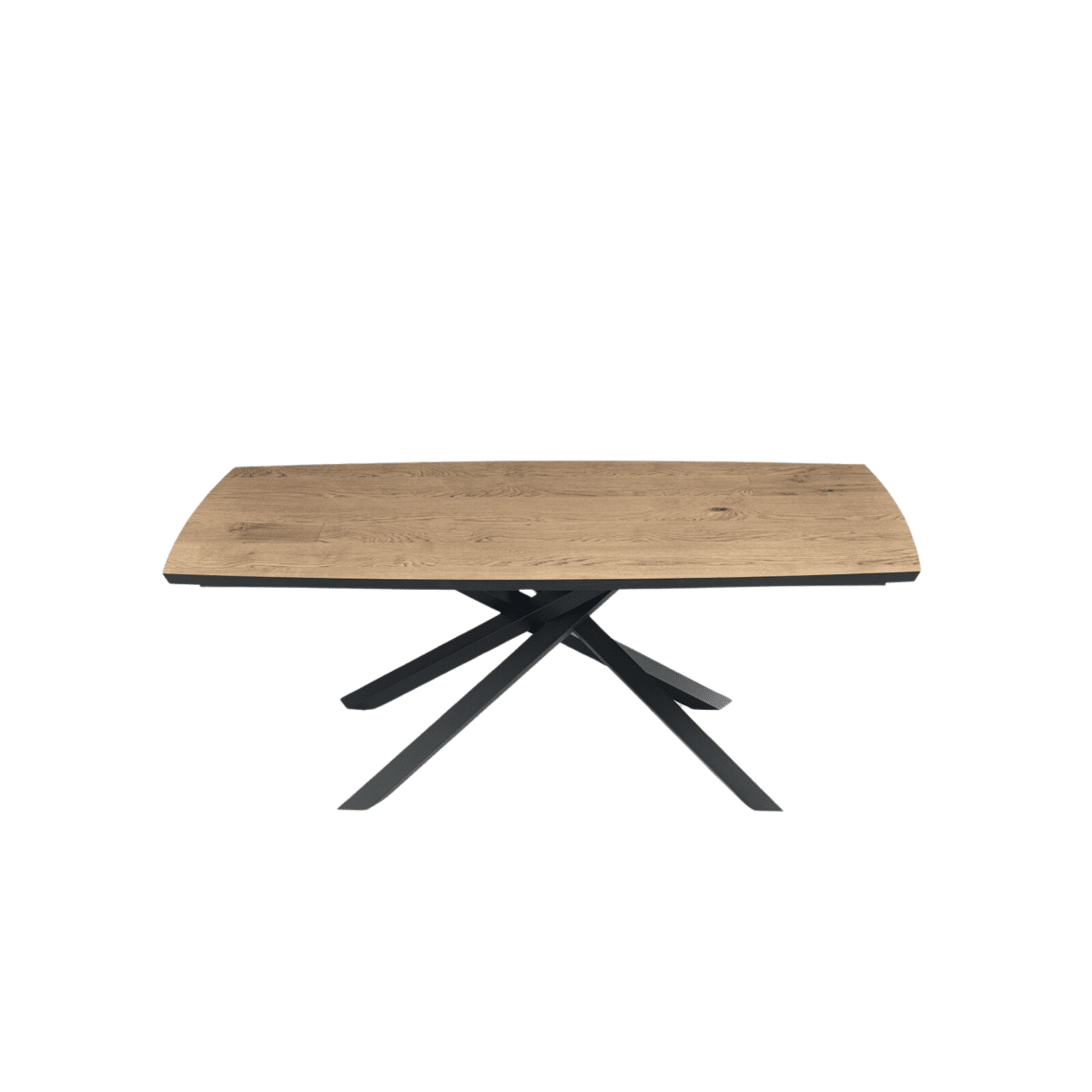 Tavolo moderno allungabile "Alan" con base in metallo e piano in rovere - MondoViro