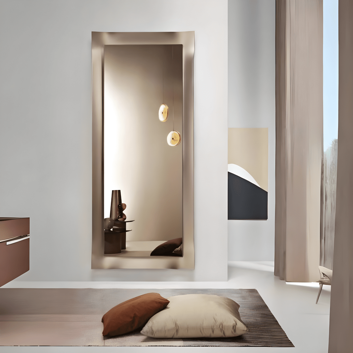 Specchio con cornice "Vivo" in vetro satinata moderno - MondoViro