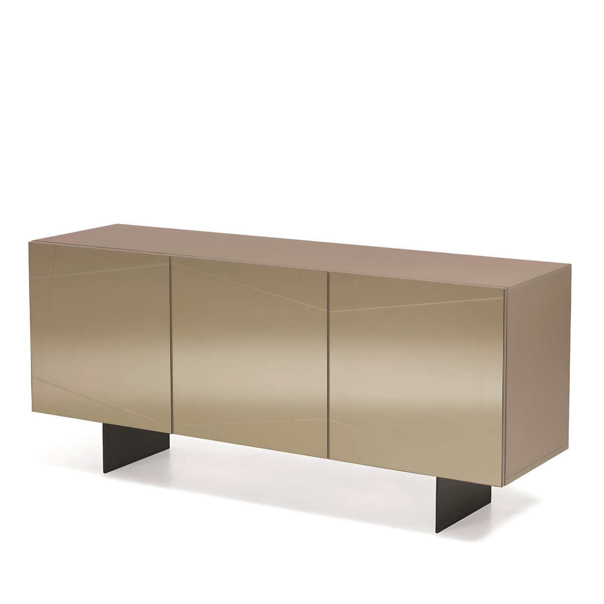 Madia moderna già assemblata in legno "Conty" 3 ante specchio cm 180x50 h80
